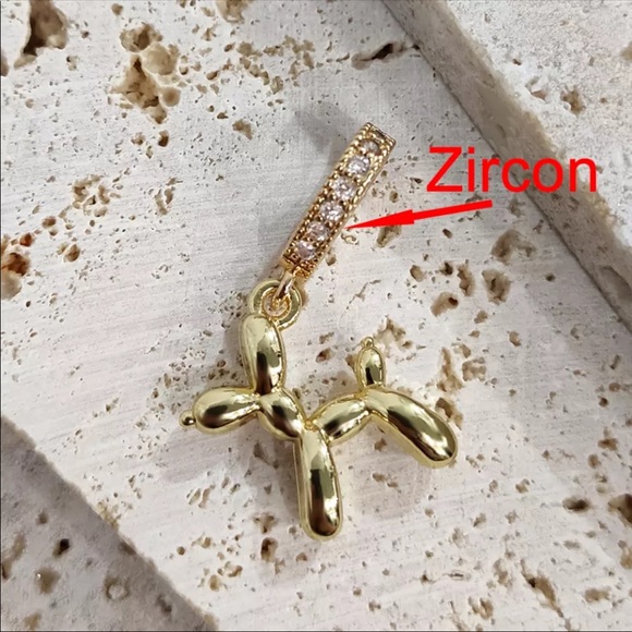 1pcs Bj Gold Metallic Ballon Dog Pop Art Charm Pendant - Picture 5 of 16